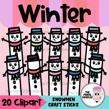 Preview of Christmas Winter Snowman Clipart- Clip Art de Invierno