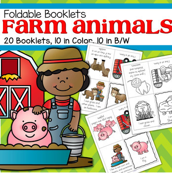 Preview of FARM ANIMALS Foldable Booklets Low Prep Distance Learning