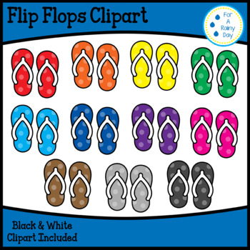 Flip Flops (Color Matching) Clipart by For A Rainy Day | TPT