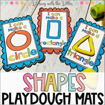 Preview of 2D Shapes Playdough Mats Fine Motor Skill Building Center Kindergarten Math