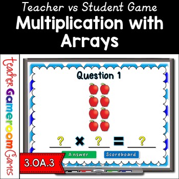 Preview of Multiplication with Arrays Teacher vs. Student Game