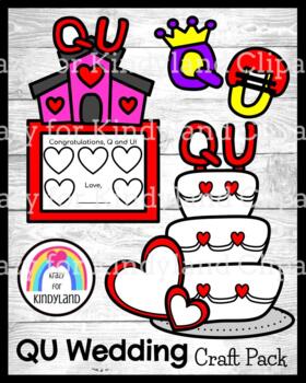 Preview of Q and U Wedding Craft Activities with Cake and Church Writing Prompts, Hats