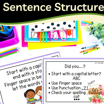 Preview of Flash Freebie Visual Reminder Checklist Proper Sentence Structure
