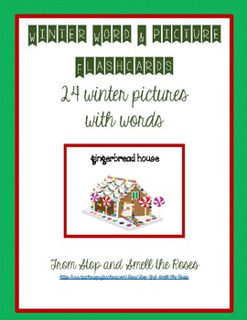 Preview of Flash Freebie! Winter Word Picture and Word Flashcards