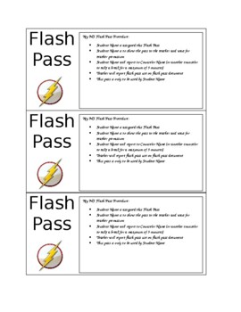 Preview of Flash Pass- FREE