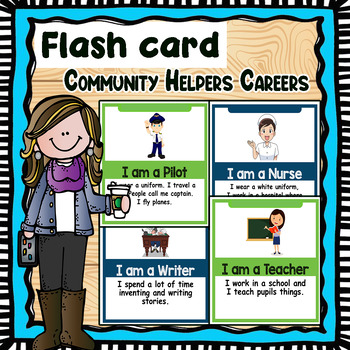 Preview of Flash card Community Helpers Careers. Exploration School Counseling