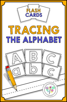 Preview of Flash cards Tracing Alphabet Lower Capital Letters Writing ABC Practice