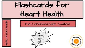 Preview of Flash Cards for Cardiovascular Health - Nutrition Facts