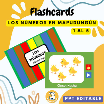 Preview of FlashCards Los números en Mapudungún del 1 al 5 Lengua Números didáctico