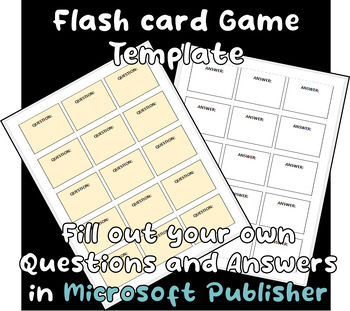 Preview of Flashcard - Game Template - Microsoft Publisher - Make your own game