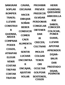 Flashcard - Regular/Irregular Verbs + Meaning - Spanish Speakers by ...