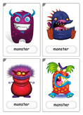 Flashcards - 4 funny monsters