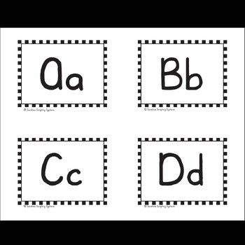 Preview of Flashcards A-Z and 0-9 with Color or Black & White Pictures - Sunshine Script