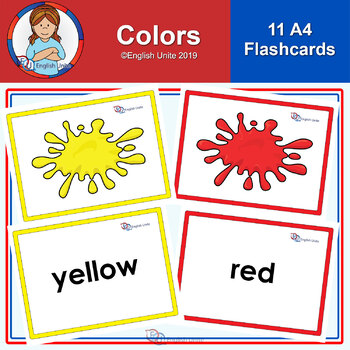 Flashcards - A4 Colors by English Unite Resources | TPT
