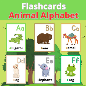 Flashcards Animal Alphabet by My education my right | TPT