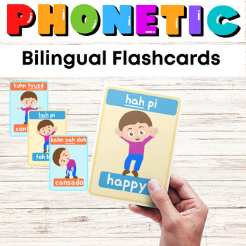 Preview of Flashcards English Spanish Bundle Phonics