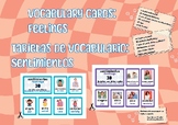 Flashcards English/Spanish Vocabulary Feelings Emotions Bilingual