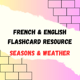 Flashcards For Seasons/Weather, In English & French.