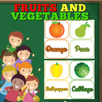 Preview of Flashcards Fruits and Vegetables With and with out Labels