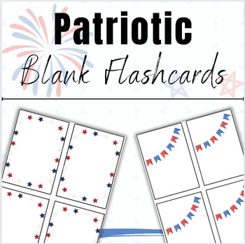 Preview of Flashcards/Label Template - Patriotic/USA Themed (blank) - FREEBIE!