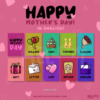 Preview of Flashcards/Memory game for Mother's day to print