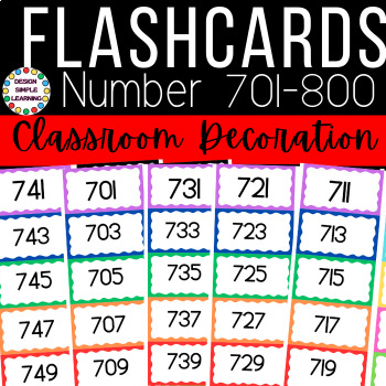 Preview of Flashcards Number 701-800 Classroom Decoration