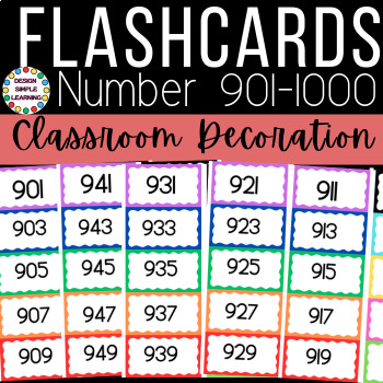 Preview of Flashcards Number 901-1000 Classroom Decoration
