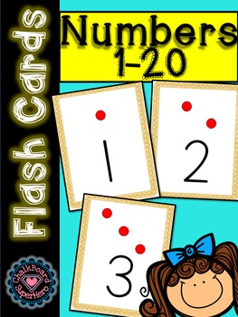 Preview of Flashcards: Numbers 1-20 {with dots}