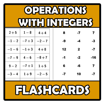Preview of Flashcards - Operation with integers - Operaciones con enteros
