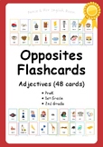 Flashcards Opposites Adjectives [48 cards] - PreK, K, 1st 
