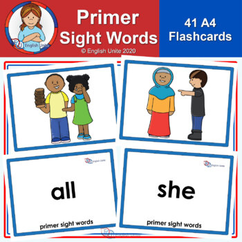 Flashcards - Sight Words - A4 Primer by English Unite Resources