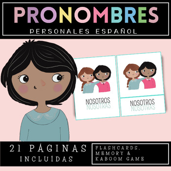 Preview of Flashcards de Pronombres personales en Español, para practicar español