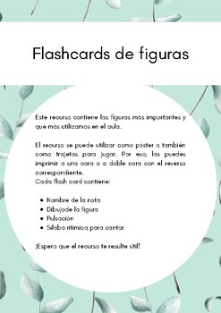 Preview of Flashcards de figuras musicales