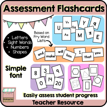 Preview of Flashcards for Letters, Sight Words, Numbers, Shapes | Easy Prep and Assessment