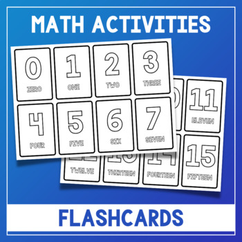 Preview of Flashcards for Math Activities - Coloring Cut Out Cards (1 to 20) - Math Centers