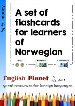 Preview of Flashcards for learners of Norwegian (money)