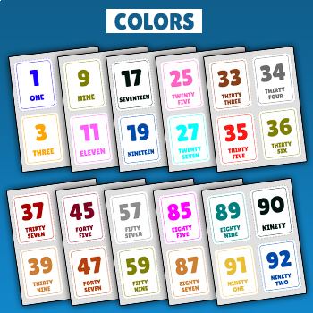 Free Printable Number Flashcards- Number 1-100 & Functions Signs