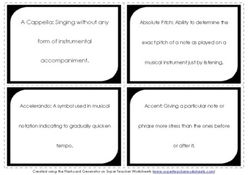 Preview of Flashcards for Singers A-D