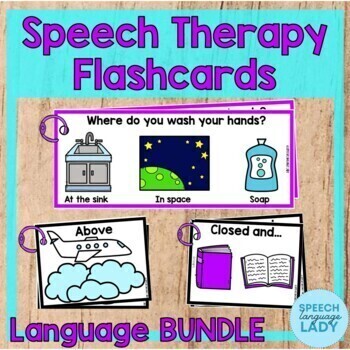 Preview of Flashcards for Speech Therapy BUNDLE | Language Card Decks