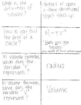 Preview of Flashcards for Volume of Cubes, Cones, & Spheres