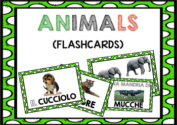 Preview of Flashcards for learners of Italian (ANIMALS / GLI ANIMALI in Italian)
