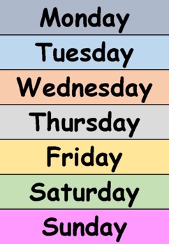 Flashcards for the days of the week by AESTHETIC TEACHER | TPT