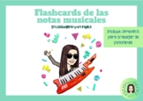 Flashcards notas musicales en castellano y en inglés by @