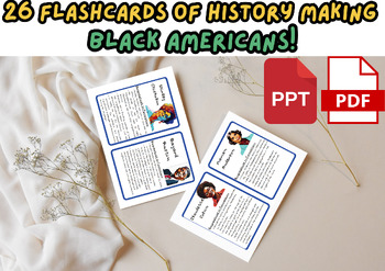 Preview of Flashcards of 26 History Making Black Americans / PDF + PPT file