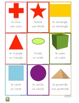 Preview of Flashcards shapes in French - Les formes