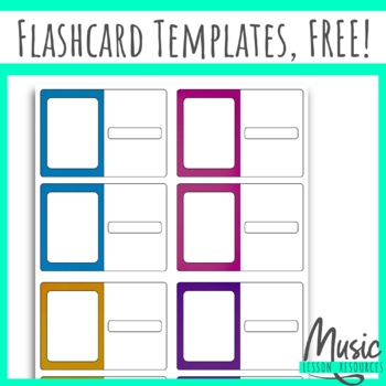 Preview of Flashcards template for creating flash cards 8 to an A4 size page