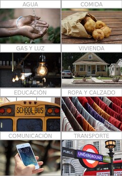 Preview of Flashcards wants and needs: English and Spanish