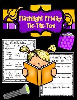 Preview of Flashlight Friday Tic-Tac-Toe Reading Challenge