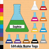 Flask Name Tags Editable Rainbow Student Desk Labels Back 