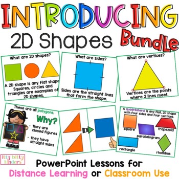Preview of Flat 2D Shapes Bundle, Polygons, Quadrilaterals, Composing, PowerPoint Lessons